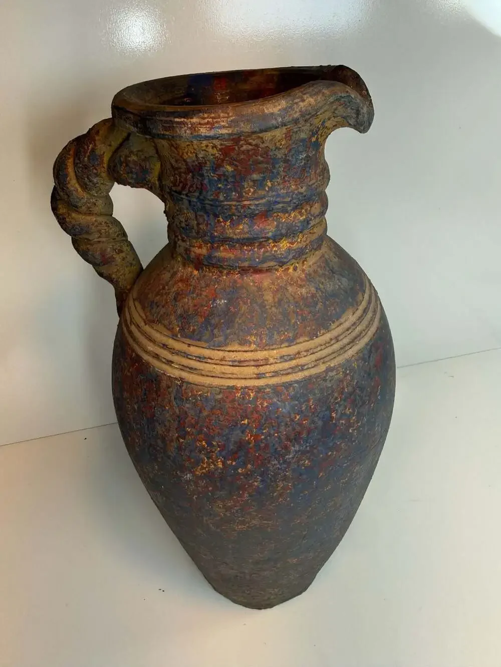 Artisan Terracotta Amphora Pitcher Size 13.5